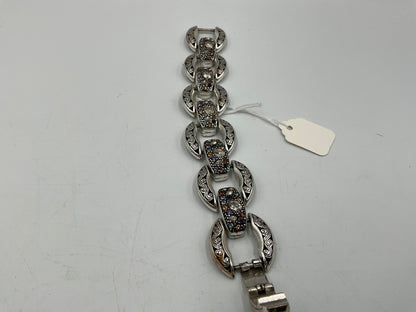 Vintage Silver Bracelet Chunky Oval links