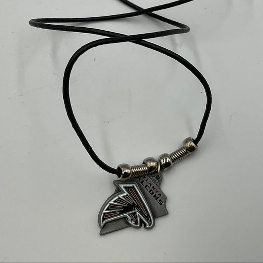 Atlanta Falcons NFL Logo Pendant Black Cord Necklace