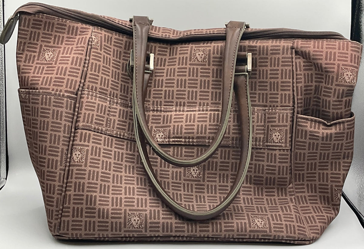 Anne Klein Iconic Lion Logo Print Tote Shoulder Travel Bag