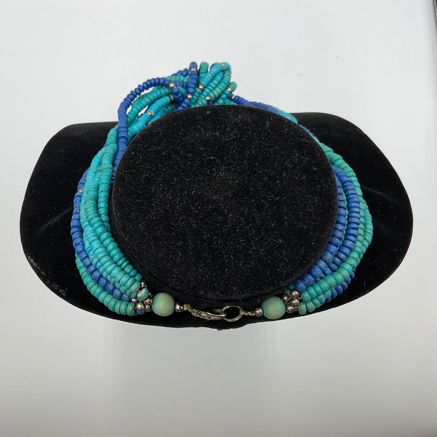 Multi Blue Bead Necklace