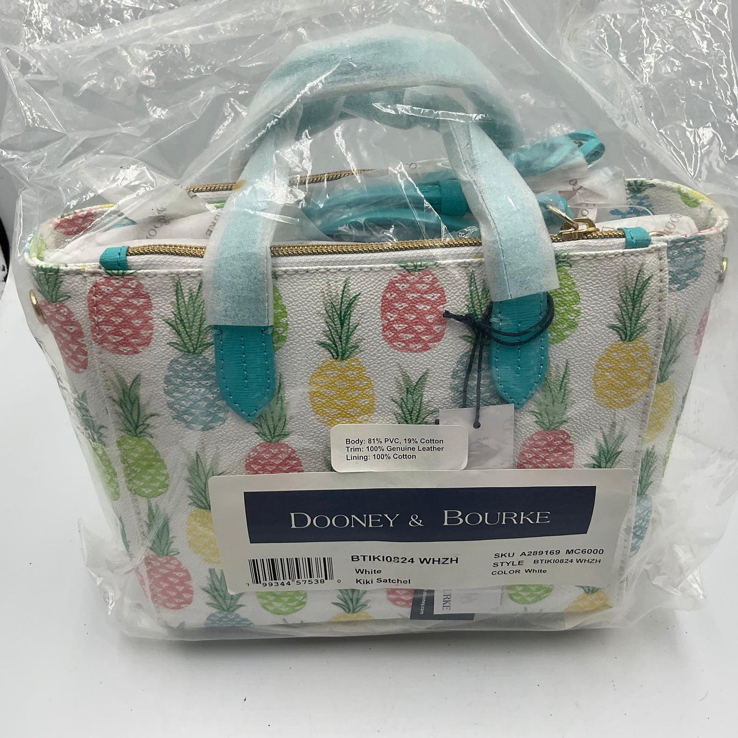 Dooney & Bourke Small Purse White with Pineapples