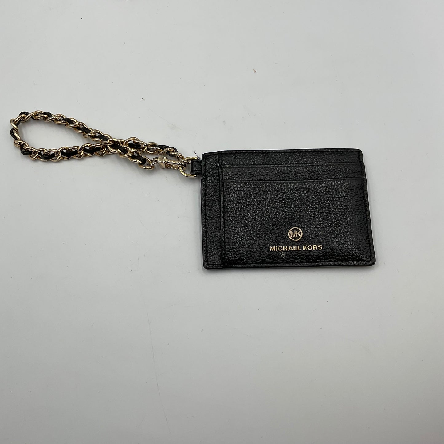 Michael Kors Black Card Holder Wallet with Gold Chain