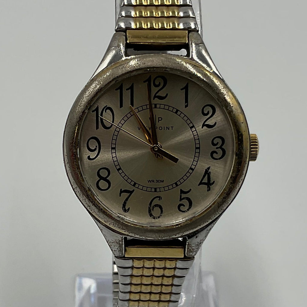 Timex Viewpoint 30mm White Dial Goldtone Women's Watch Working