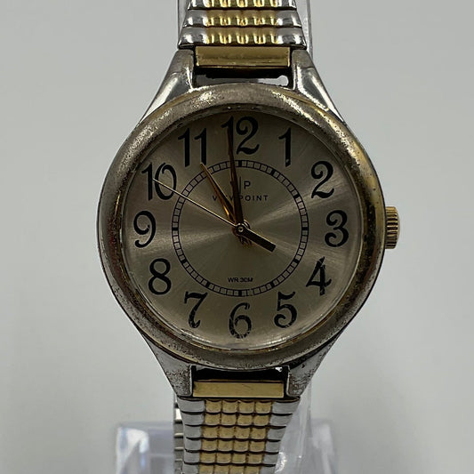 Timex Viewpoint 30mm White Dial Goldtone Women's Watch Working