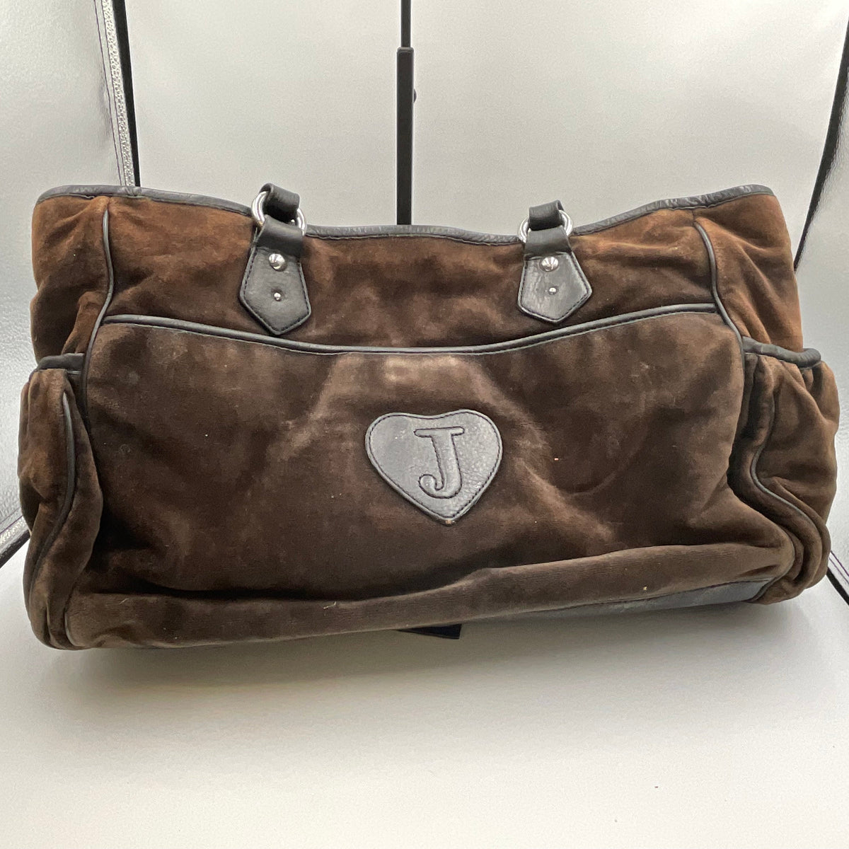 Vintage Y2K Juicy Couture Velour "Safety Pin" Satchel Bowler Bag
