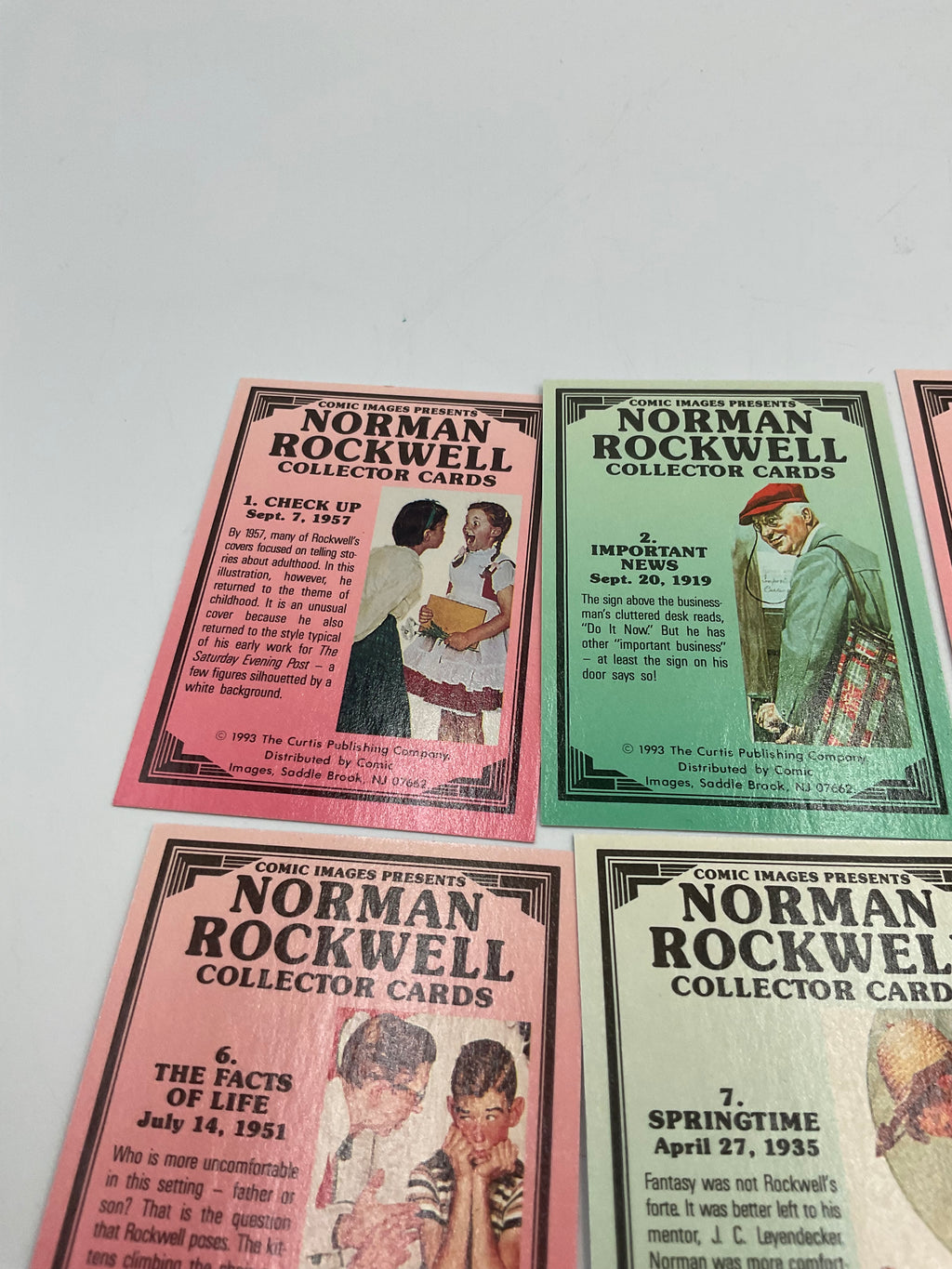 Lot 13 Vintage Norman Rockwell Promotional Cards Facts of Life 1993