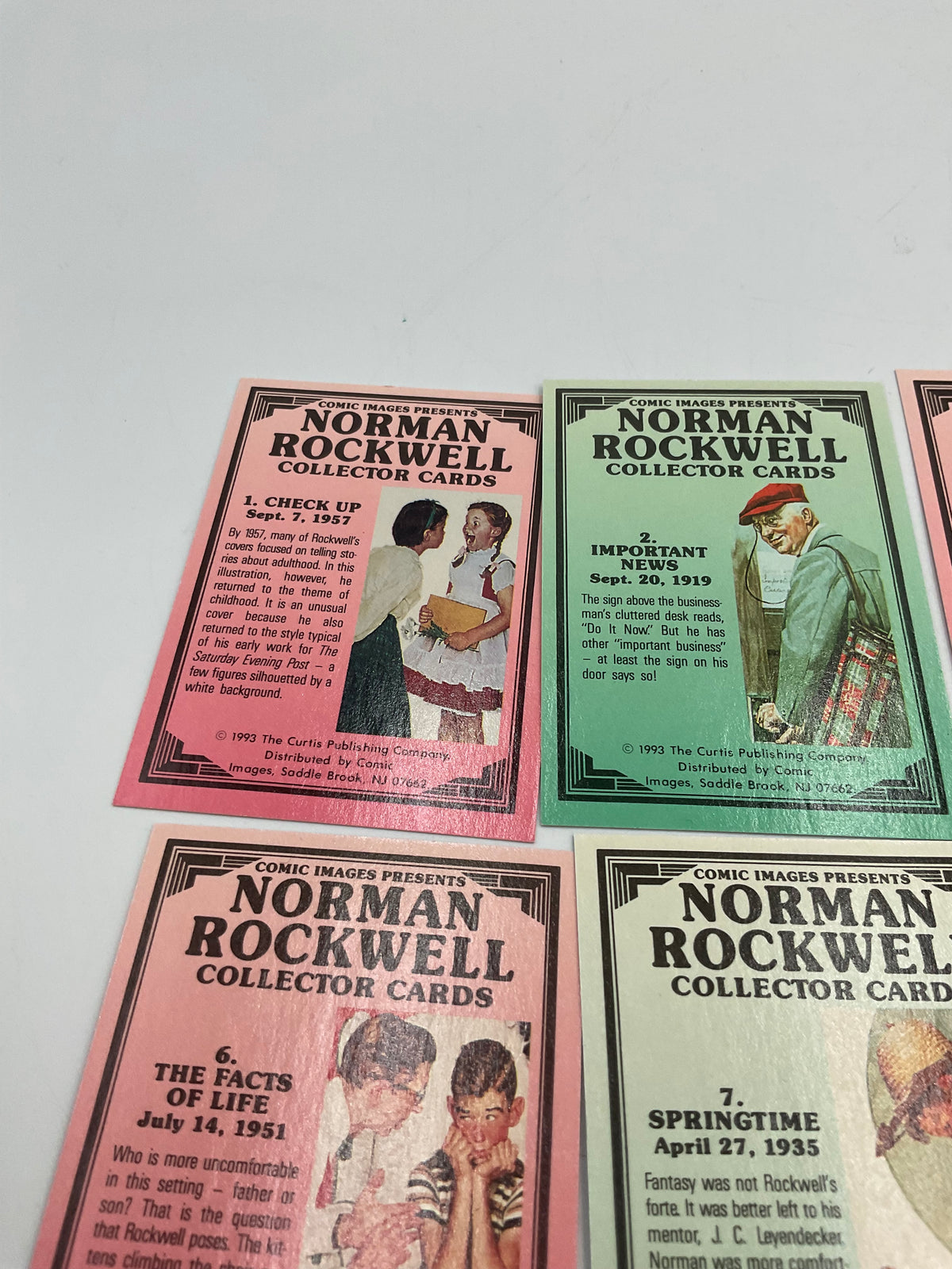 Lot 13 Vintage Norman Rockwell Promotional Cards Facts of Life 1993