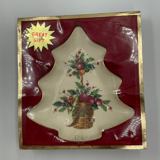 Lenox Holiday Tartan Tree Candy Dish in Original Box