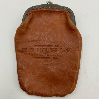 Vintage Leather Coin Purse From The State Exchange Bank