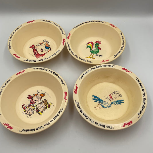 Vintage 1995 Kellogg’s Plastic Cereal Bowls Set of 4