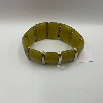 Vintage Style Stretch Bangle with Large Lime Green Stones