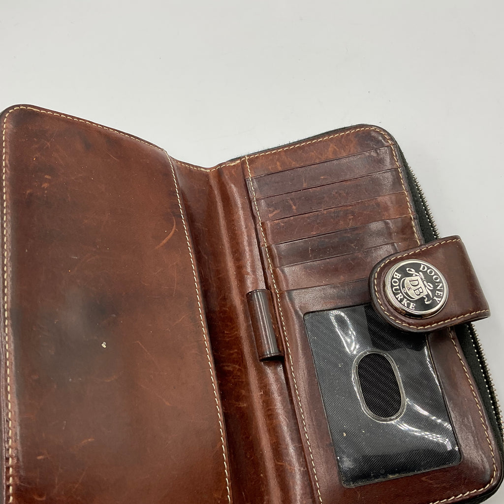 Dooney & Bourke Pebbled Leather Wallet Checkbook Zip-Around