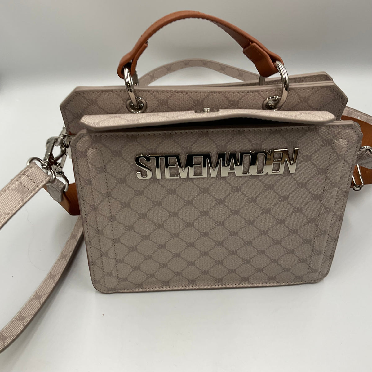Steven Madden Evelyn Satchel Signature Monogram