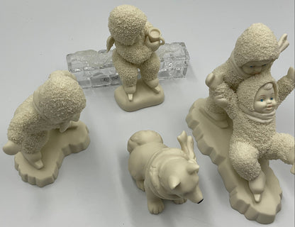 Department 56 Snowbabies Winter Tales Ice Skating Figurines Set of 4 Retired