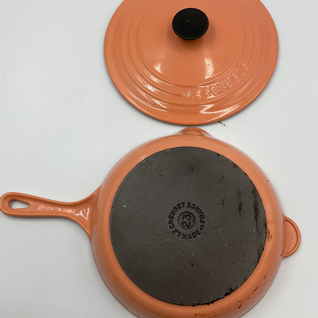 Le Creuset 23 Enameled Cast Iron Frying Pan Lidded 9" Orange