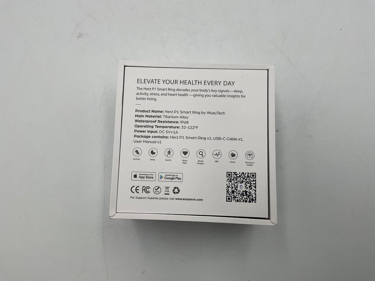 HERZ P1 Smart Ring by WUZUTECH Midnight Black Size 13 New in Box