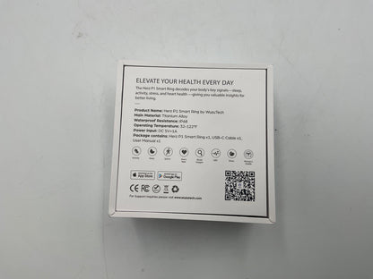 HERZ P1 Smart Ring by WUZUTECH Midnight Black Size 13 New in Box