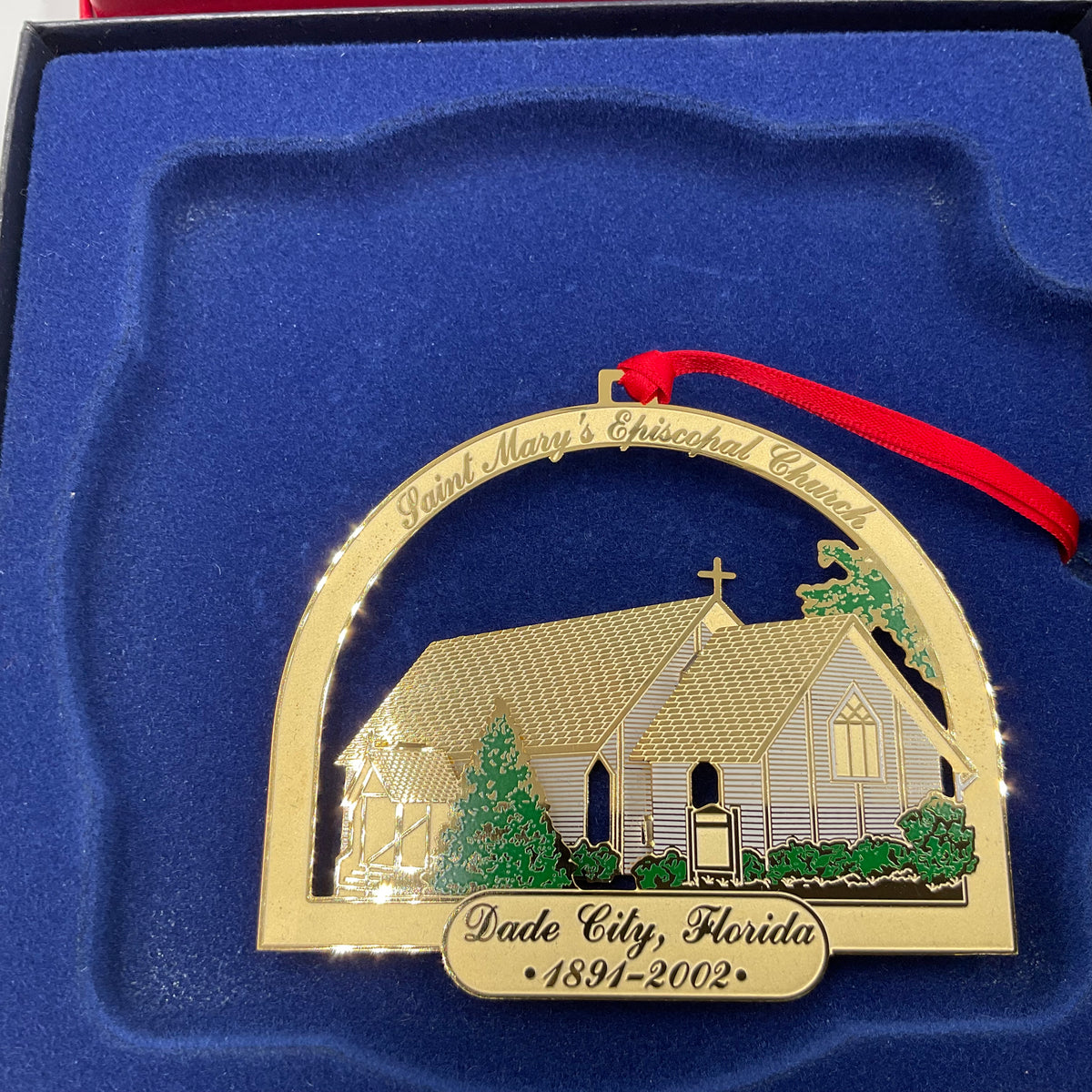 Commemorative Set Of 5 Holiday Ornaments St.Leo Abbey Church,First United Methodist Church, First Presbyterian Church Dade City, Saint Mary’s Church, And First Baptist Church