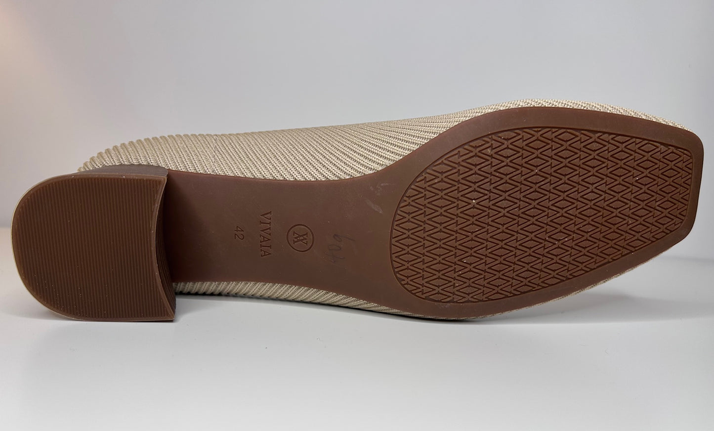 Vivaia Melody Pro Square-Toe Chunky Heel Women's Shoe Size 42 10.5 Almond Color 4.5cm/1.77” Heel