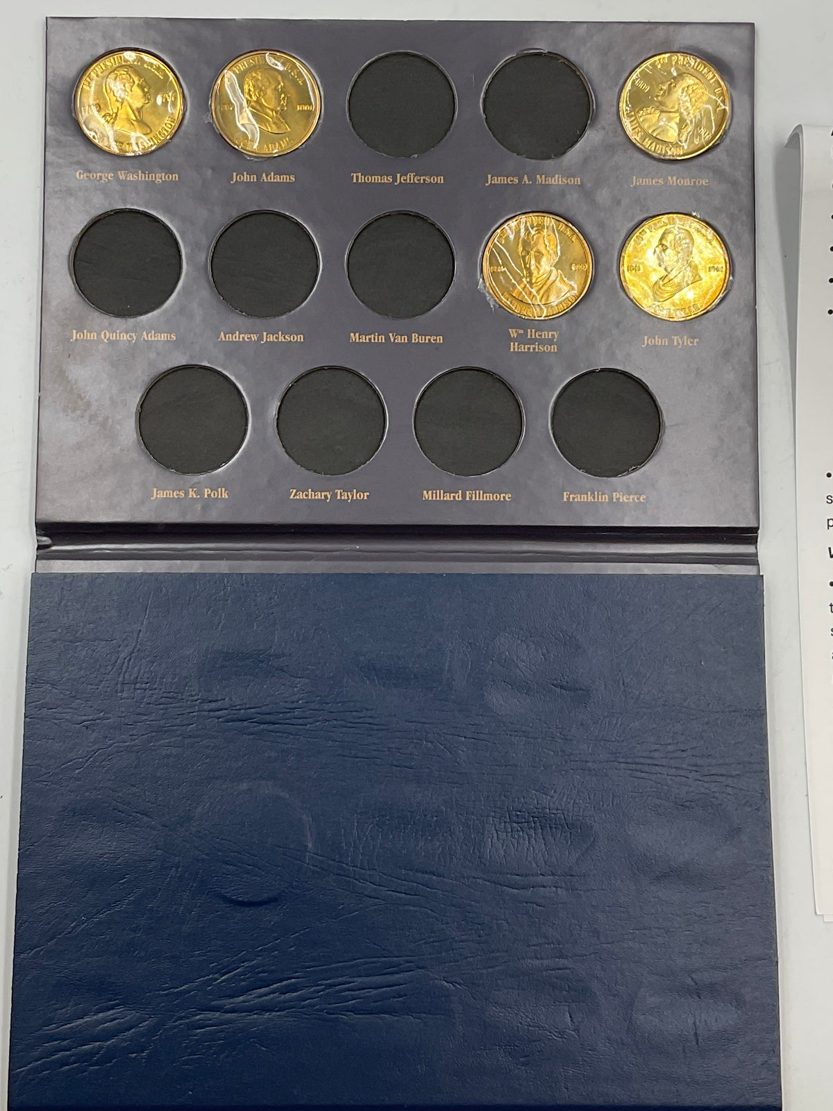 1997 Readers Digest Commemorative Brass Coin Collection US Presidents Incomplete