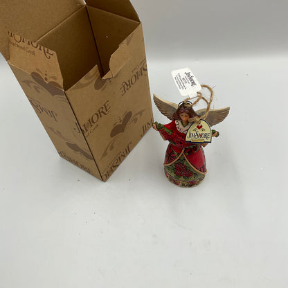 Jim Shore Poinsettia Angel Hanging Ornament