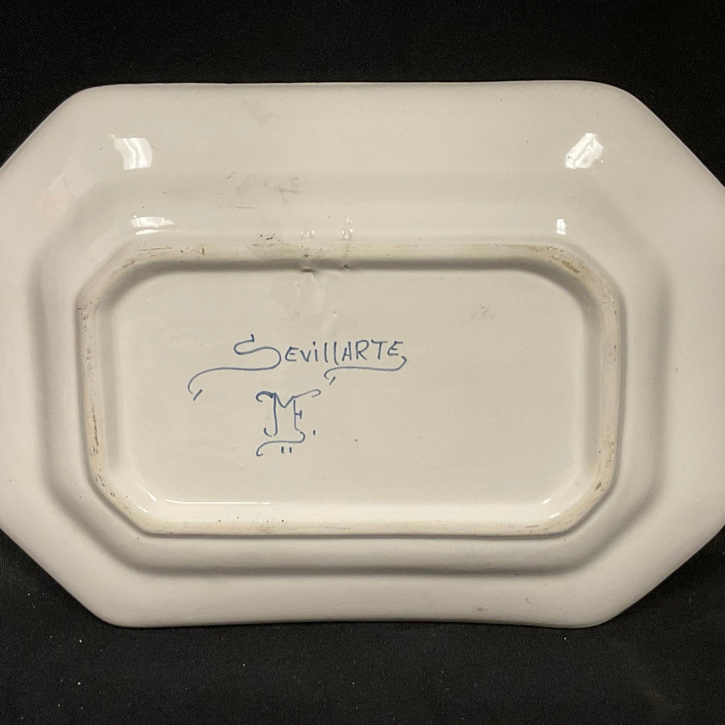 Vintage Sevillarte MF Hand-Painted Ceramic Oval Platter