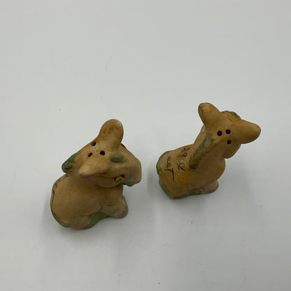 Vintage Ceramic Donkey Salt and Pepper Shakers