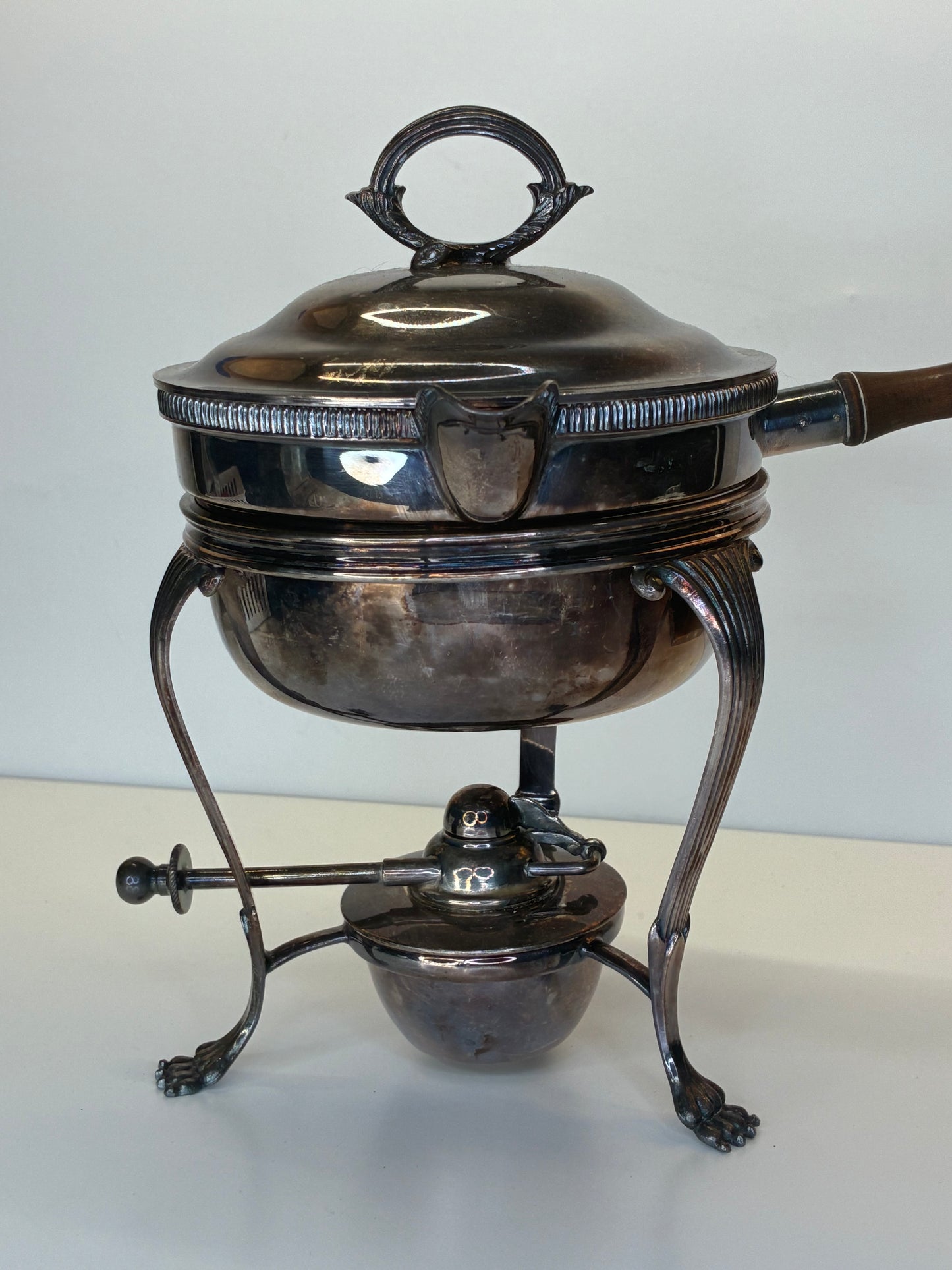 Antique 4 Piece Cavendish Chafing Dish Electroplated Nickle Silver EPNS Made in England