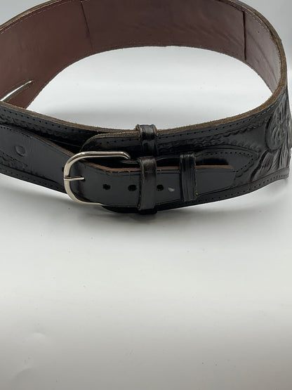 Hand-Tooled Leather Buscadero Rig Cowboy Fast-Draw Western Belt
