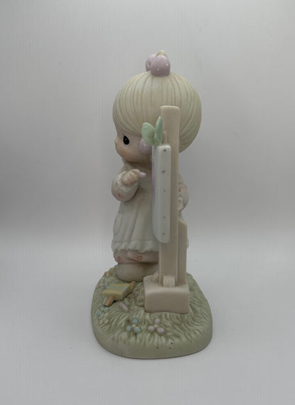 Precious Moments Loving You Dear Valentine Vintage 1986 Hand Painted Porcelain Figurine New Original Box Mint