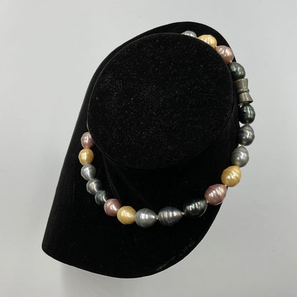Multi Colored Egg Shape Bead Necklace