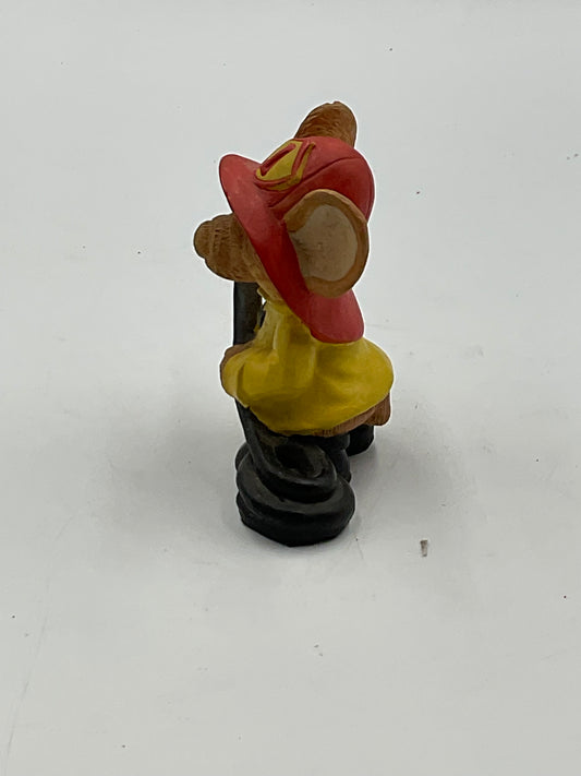 Vntage Firefighter Mouse Figurine  4 Inches Tall