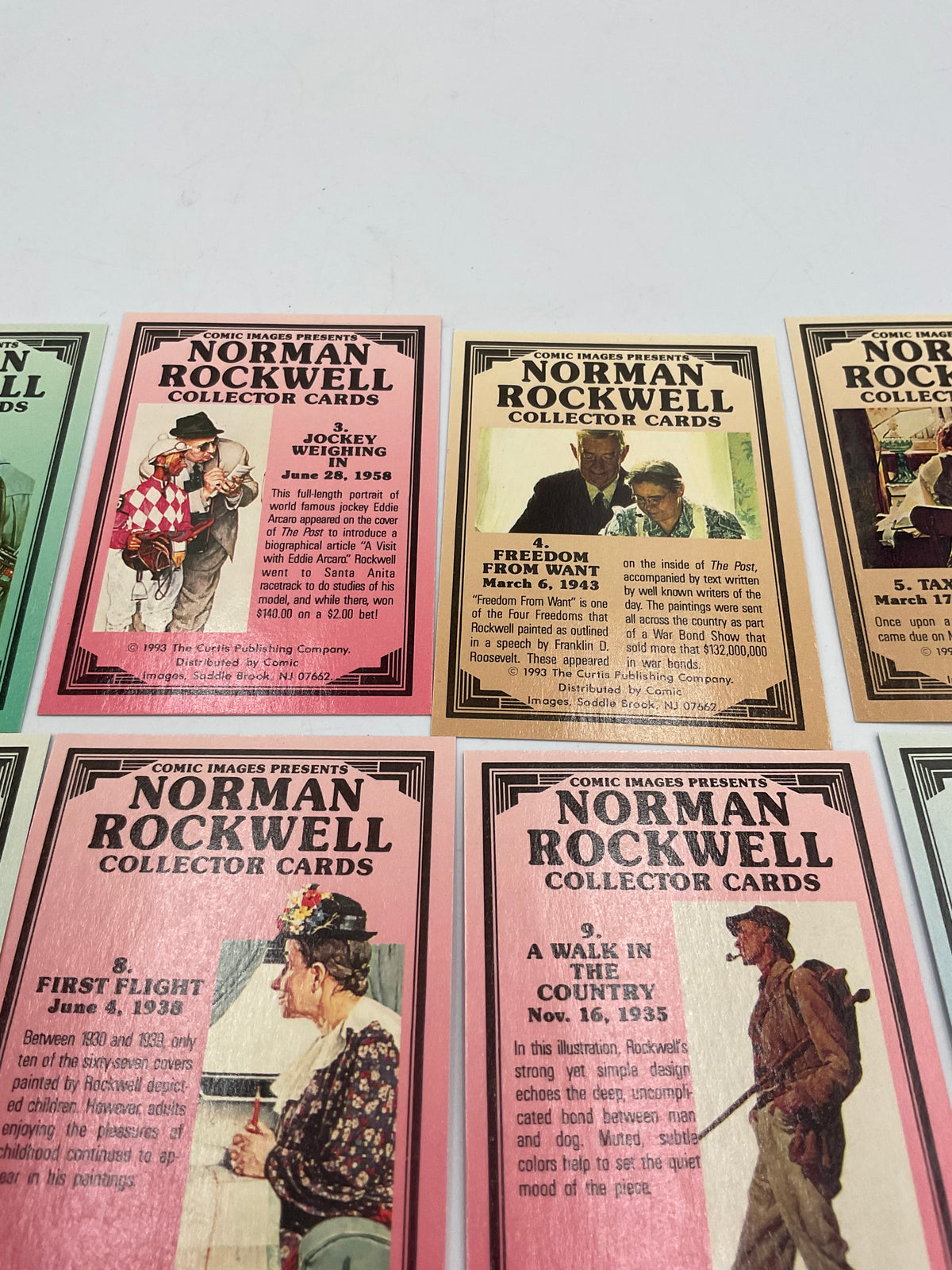 Lot 13 Vintage Norman Rockwell Promotional Cards Facts of Life 1993