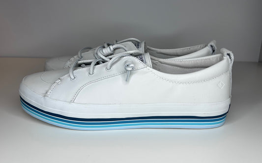 Sperry Topsiders White and Blue STS 87183 Womens Size 12 Not in Original Box