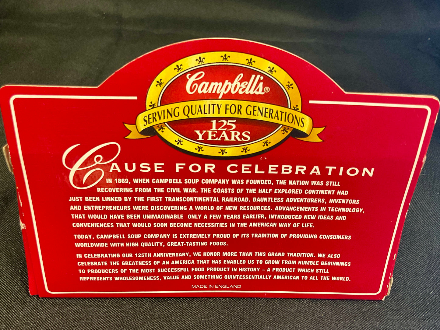 Campbell's Soup Vintage 1994 125th Anniversary Collectible Die-Cast Model Souvenir Truck in Original Box