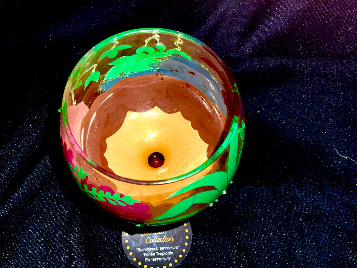 Lolita Cocktail Collection Artisan Hand-Painted Wine Glass Rainforest Terrarium Copa Goblet Style Cup Brand New in Original Package