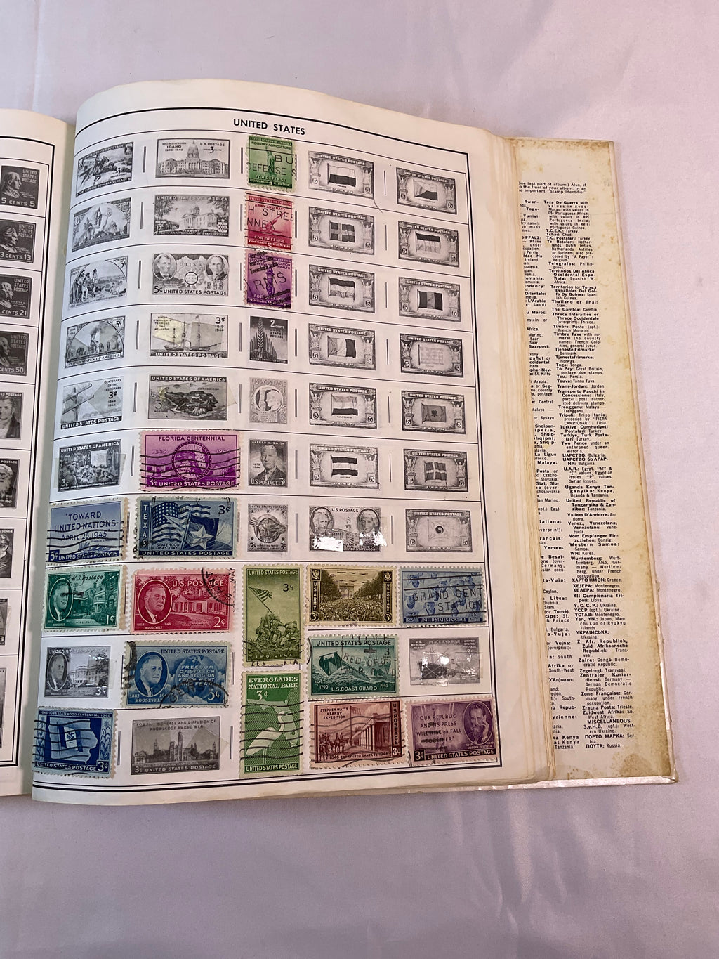 Traveler Stamp Album for International Postage Stamp Collectors Partially Full Incomplete
