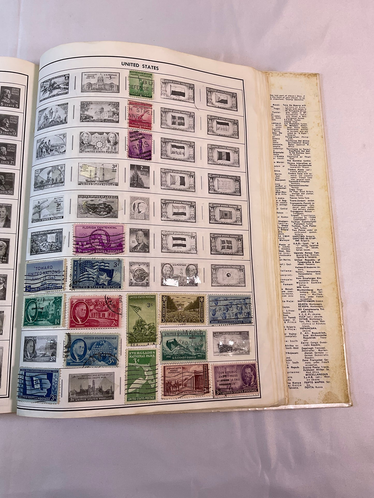 Traveler Stamp Album for International Postage Stamp Collectors Partially Full Incomplete