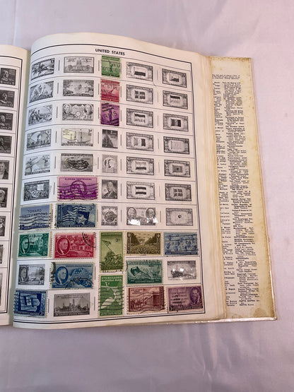 Traveler Stamp Album for International Postage Stamp Collectors Partially Full Incomplete