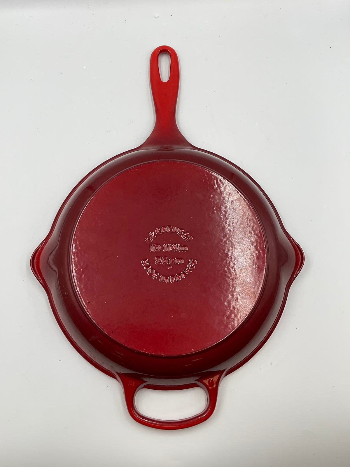 Le Creuset Cast Iron Skillet Cerise Red 10.25" Signature Enameled