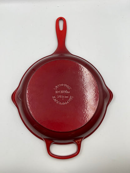 Le Creuset Cast Iron Skillet Cerise Red 10.25" Signature Enameled
