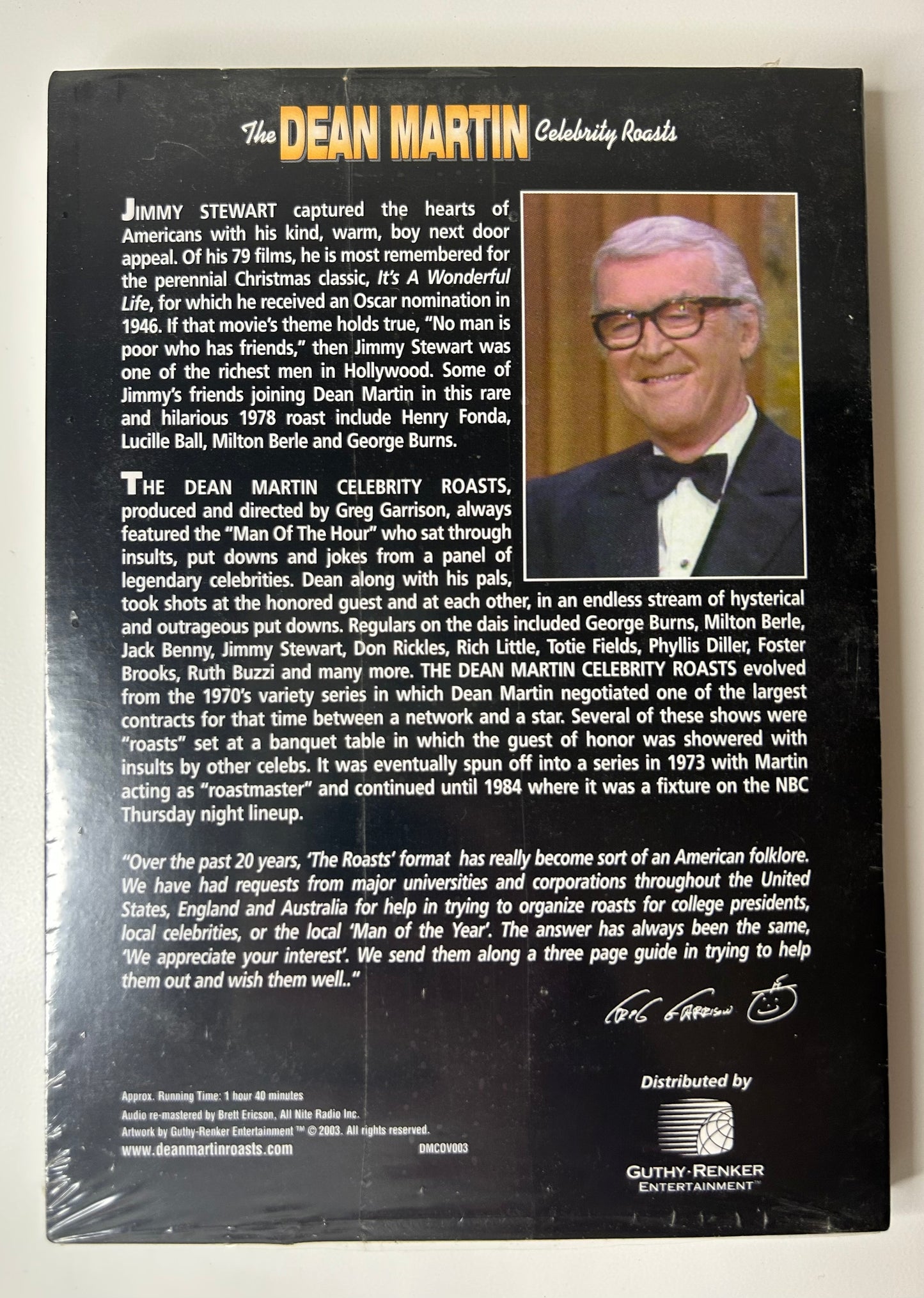 Dean Martin Celebrity Roasts Jimmy Stewart DVD New