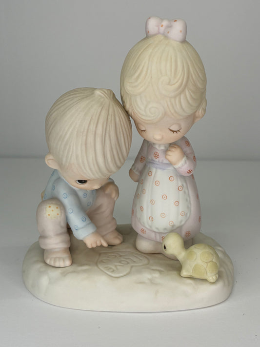 Precious Moments Vintage 1979 Thou Art Mine Hand Painted Porcelain Collectible Figurine Original Box