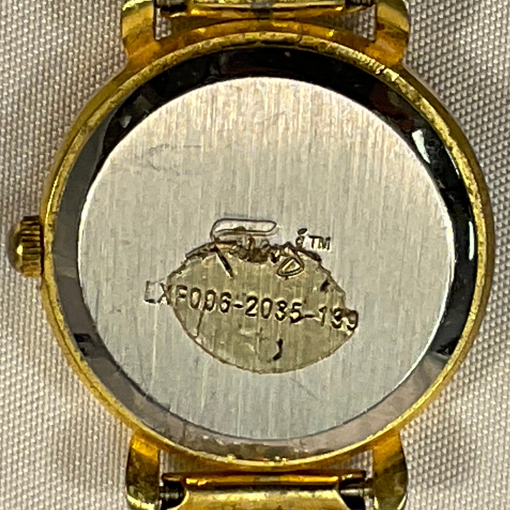 Faberge Quartz Gold Tone and Pearl Style Elegant Woman's Watch Working New Battery