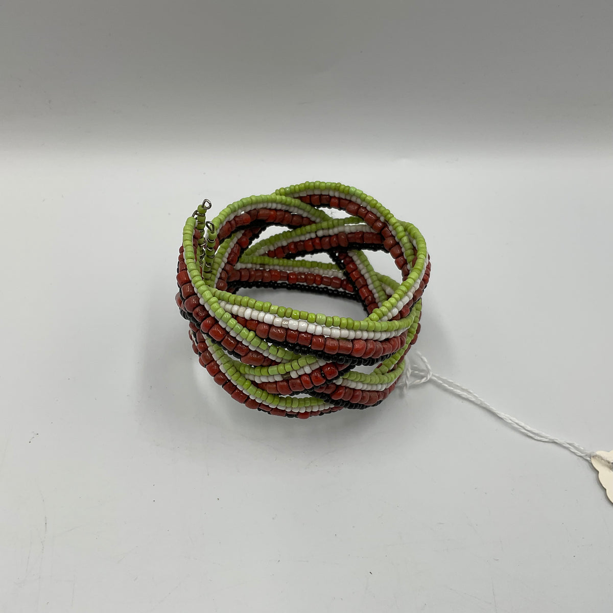 Colorful Cuff bracelet Twisted Wire Design Black,Green,White,and Red