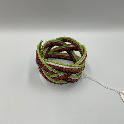 Colorful Cuff bracelet Twisted Wire Design Black,Green,White,and Red