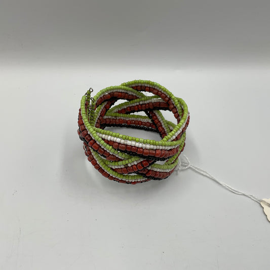 Colorful Cuff bracelet Twisted Wire Design Black,Green,White,and Red