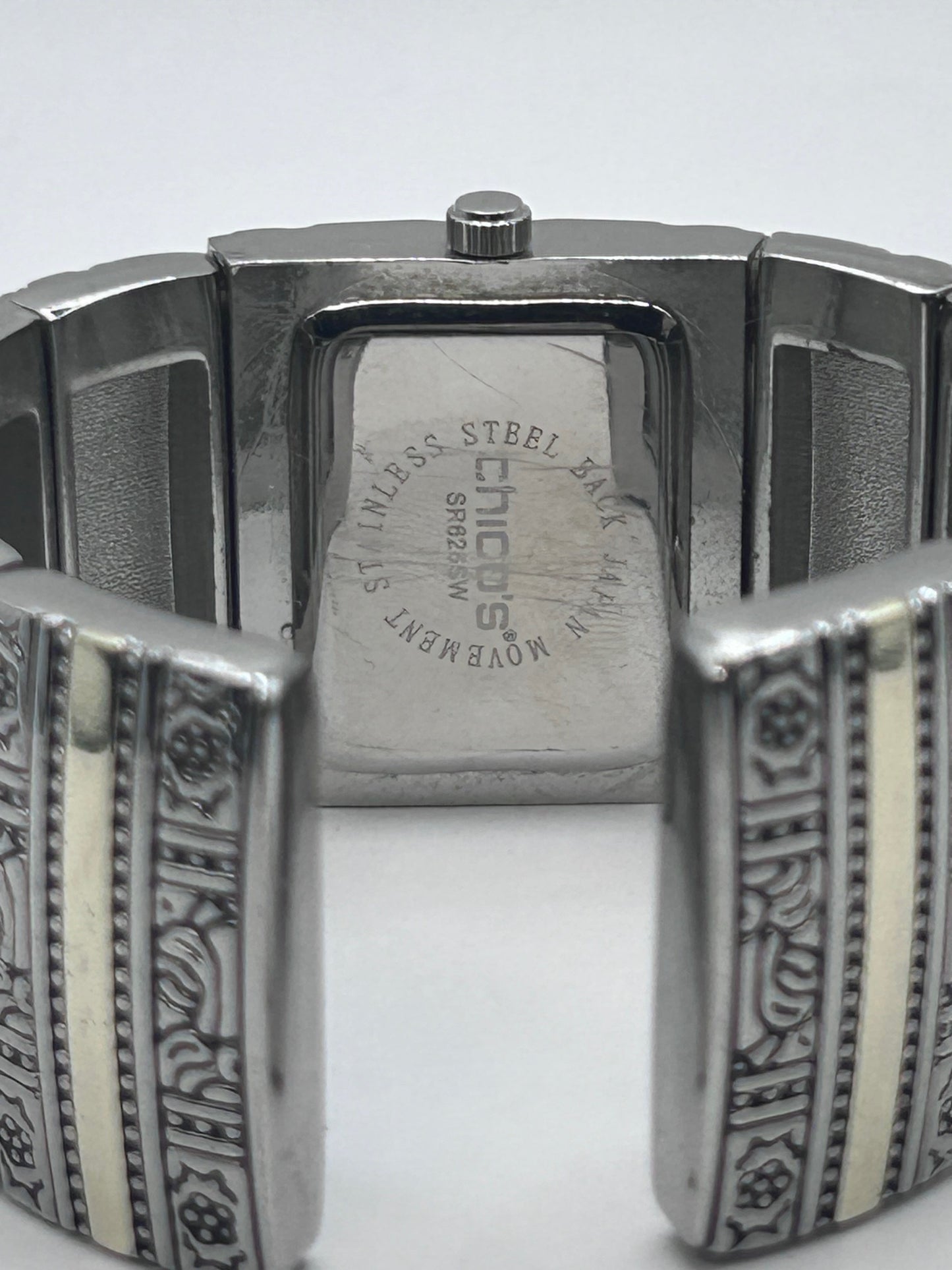 Chicos Women’s Watch Silvertone Cuff Bracelet Style Quartz Japan Movement