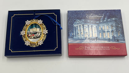 2004 Official White House Christmas Ornament Rutherford B Hayes Sleigh Box Booklet