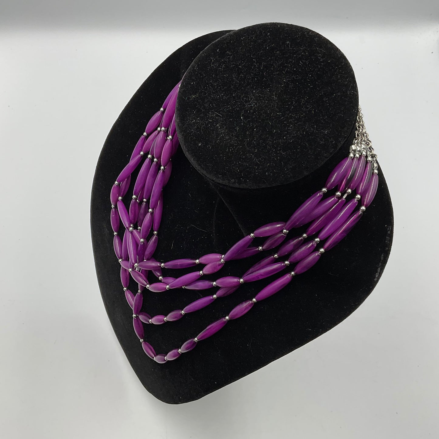 Purple Long Beaded Necklace